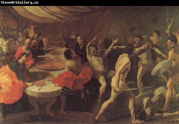 LANFRANCO, Giovanni Banquet with a Gladiatorial Contest
